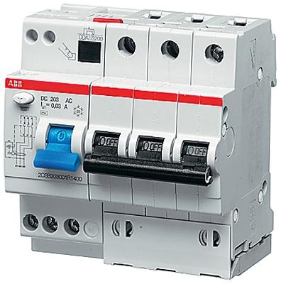 Дифференциальный автомат  3П  25А  30мА  ABB  5 мод. DS203 AC-C25/0,03 /2CSR253001R1254/