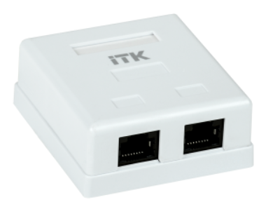 Настенная информационная розетка ITK RJ45 категория 5E FTP 2-порт